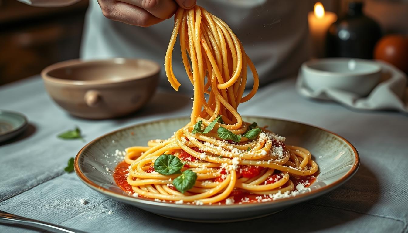 Balanced healthy meal prepared in a home kitchen